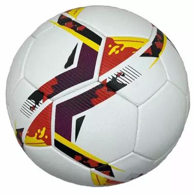 Футбольный мяч,5 размер,32 панели, ПВХ, №5, белый, красный, желтый
