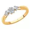 Помолвочное кольцо из комбинированного золота с бриллиантами 1011481 SOKOLOV, размер 16.5