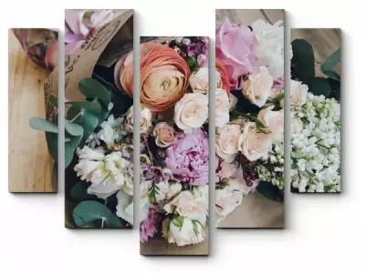 Модульная картина Весенний букет цветов131x106