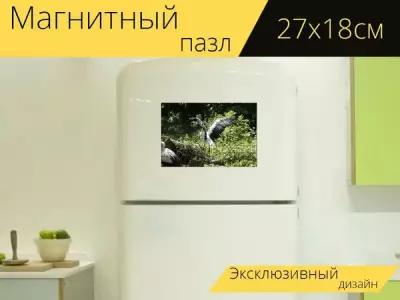 Магнитный пазл "Аисты, аист, хлопая крыльями" на холодильник 27 x 18 см