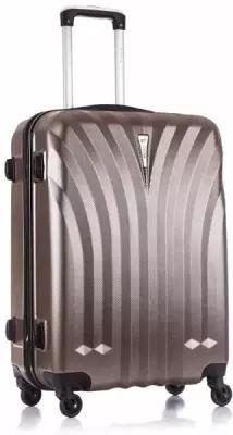 Умный чемодан L'case 4202, пластик, рифленая поверхность, 45 л, размер S, коричневый