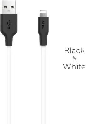 Кабель USB HOCO X21 Silicone, USB - Lightning, 2А, 1 м, черный+белый
