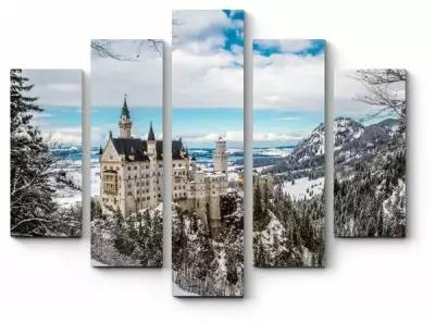 Модульная картина Замок Нойшванштайн в Германии зимой145x116