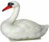 Фигура садовая пластиковая Лебедь белый 38*17*28 см / декоративная фигурка для пруда и сада / водоплавающая