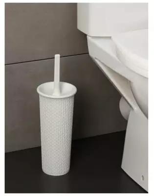Комплект для туалета: ёршик с подставкой Velvet, d=11,5 см, h=36,5 см, цвет светло-серый