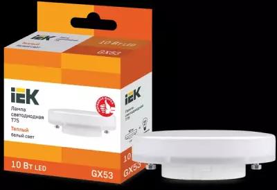 Лампа светодиодная LED 10вт GX53 тепло-белый таблетка ECO | код. LLE-T80-10-230-30-GX53 | IEK (6шт.в упак.)