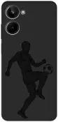 Матовый чехол Football для Realme 10 4G / Рилми 10 4Г с 3D эффектом черный