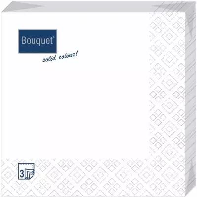 Салфетки бумажные, трехслойные "Bouquet", белые, 33х33 см (20 штук)