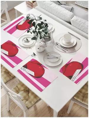 Салфетки на стол для сервировки прямоугольные, плейсмат JoyArty "Боксерская перчатка", 32x46 см, в комплекте 4шт