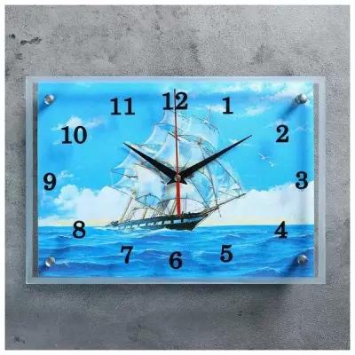 Часы настенные, серия: Море, "Парусник", плавный ход, 25х35 см