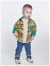 Рубашка детская флисовая прогулочная для мальчиков / девочек Снолики, зеленый-желтая клетка р-р 86