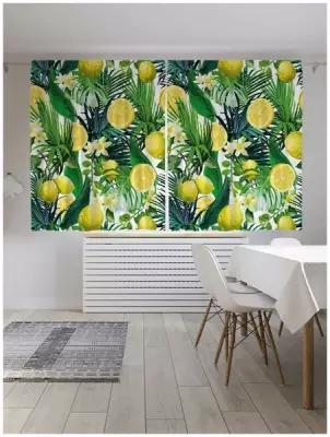 Классические шторы JoyArty "Лимоны и тропики", серия Oxford DeLux, 2 полотна 145x180 см