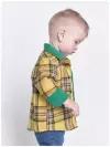 Рубашка детская флисовая прогулочная для мальчиков / девочек Снолики, зеленый-желтая клетка р-р 86