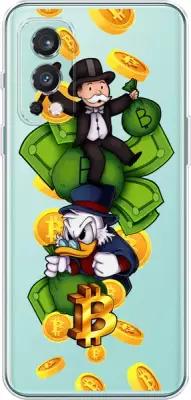 Силиконовый чехол на OnePlus Nord 2 / ВанПлас Норд 2 "Scrooge McDuck and Monopoly", прозрачный