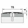 Порог напольный широкий для стыков 78 мм 900 мм, ясень белый