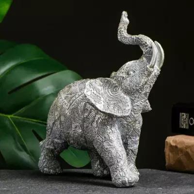 Фигура "Слон ажурный" серый-серебро 1 шт