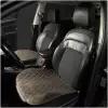 Накидки для Aston Martin V12 Zagato (2012-2023) на передние сиденья Maximal, квадрат, Велюр, Шоколадный / Строчка бежевая