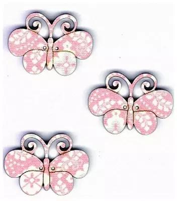 Пуговицы декоративные Aurora "Бабочки", цвет: розовый, 2 шт