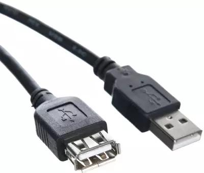Кабель удлинительный TELECOM USB2.0 Af> 1,5 м черный VCOM Telecom USB 2.0 Type-AM - USB 2.0 Type-AF 1.5м (TUS6990-1.5M)