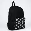 Рюкзак текстильный Коты, с карманом, цвет черный