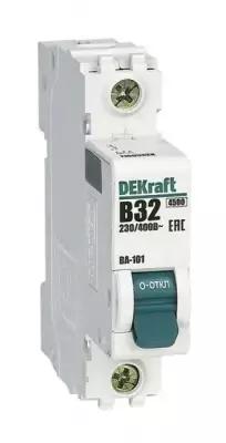 Выключатель автоматический модульный 1п B 32А 4.5кА ВА-101 | код.11009DEK | DEKraft (15шт. в упак.)