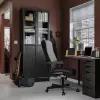 Компьютерное кресло икеа миллбергет офисное, обивка: искусственная кожа/текстиль, цвет: мурум черный