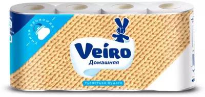 Туалетная бумага Veiro Домашняя белая двухслойная 8 рул., белый, без запаха