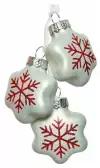 Ёлочное украшение-гроздь звёздочки-снежинки, стекло, белое, 3.5x3.5x4 см, Kaemingk 125000-белое