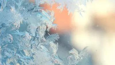 Картина на холсте 50x50 LinxOne "Морозный узор зима winter лед" интерьер для дома / декор на стену / дизайн