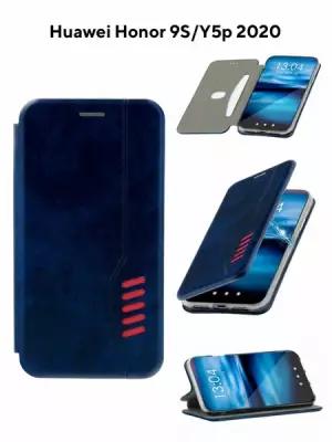 Чехол на Honor 9S, Huawei Y5p 2020 Kruche Open Book-1 темно-синий, книжка с карманом для карт, противоударный, с магнитом для Хонор 9с, Хуавей ю5п