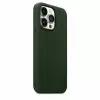 Кожаный чехол Leather Case для iPhone 13 Pro, темно зелёный