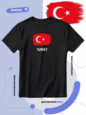 Футболка SMAIL-P с флагом Турции-Turkey, размер S, черный