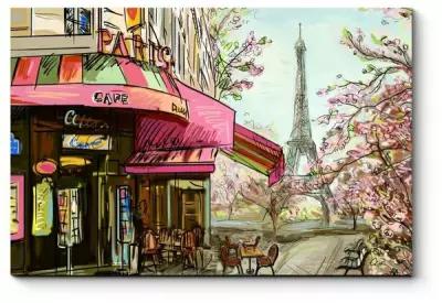 Модульная картина Весенний Париж60x40