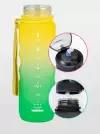 Бутылка для воды спортивная 500 мл с трубочкой UZSPACE желто-зеленый