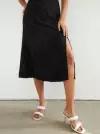Юбка женская миди с разрезом Wonderclo цвет черный, размер XXL