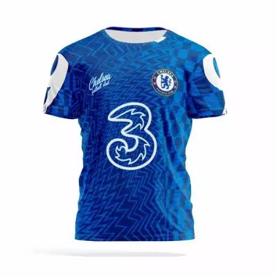Футболка мужская 3D / Chelsea / Футбол / Лукаку Челси форма 2021/2022