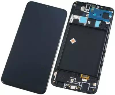 Дисплей для Samsung A205 Galaxy A20 (в сборе с тачскрином) (черный) (в рамке) (OLED)