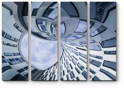 Модульная картина Круговорот здания 90x68