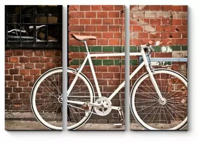Модульная картина Ретро-стильный велоспорт в городе80x57