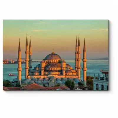 Модульная картина Голубая мечеть в закатных лучах, Стамбул 150x100
