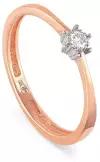 Кольцо помолвочное KABAROVSKY красное золото, 585 проба, бриллиант, размер 17
