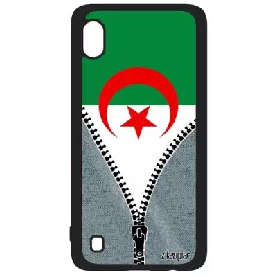 Чехол на мобильный Galaxy A10, "Флаг Алжира на молнии" Патриот Путешествие