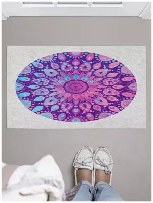 Придверный коврик в прихожую JoyArty "Фиолетовая мандала" для обуви, на резиновой основе, 75x45 см