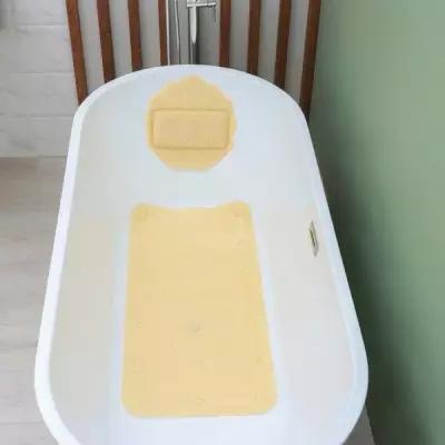 SPA-коврик для ванны с подушкой на присосках «Лотос», коврик 89×44 см, цвет бежевый