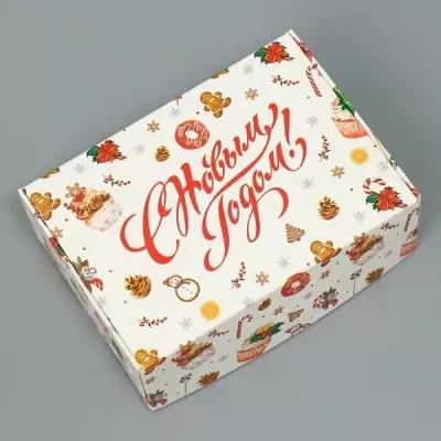 Коробка складная "Новогодние сладости", 14 х 10 х 5 см