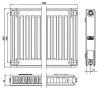 Радиатор панельный Kermi FTV(FKV) 12 500, 25.55 м2, 2555 Вт, 1600 мм.стальной