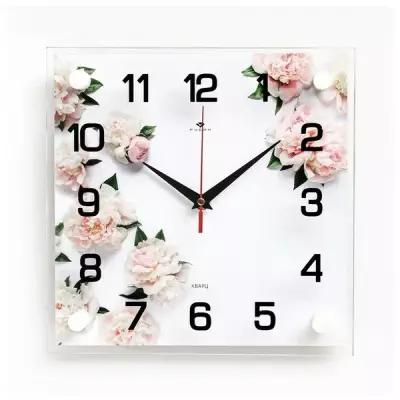 Часы настенные, серия: Интерьер, "Цветы", 25 х 25 см