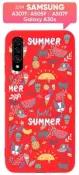 Чехол (накладка) Vixion TPU для Samsung Galaxy A30s / A50 / Самсунг Галакси А50 с подкладкой (красный) Summer