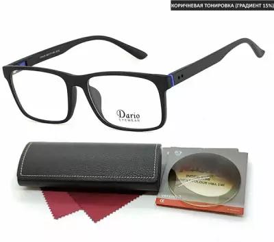 Тонированные очки с футляром на магните DARIO мод. 310419 Цвет 2 с линзами NIKITA 1.56 GRADIENT BROWN, HMA/EMI -3.25 РЦ 66-68