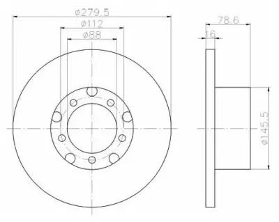 Тормозной диск передний Textar 93012400 для Mercedes T1 601 601, T1 601 611 601, 611, T1 602 602, T1 C 601